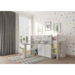 Mid-sleeper κρεβάτι με συρόμενο γραφείο και αποθηκευτικόυς χώρους - Image 22