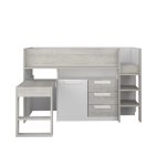 Mid-sleeper κρεβάτι με συρόμενο γραφείο και αποθηκευτικόυς χώρους - Image 24