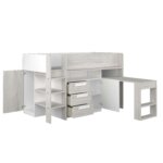 Mid-sleeper κρεβάτι με συρόμενο γραφείο και αποθηκευτικόυς χώρους - Image 25