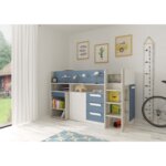 Mid-sleeper κρεβάτι με συρόμενο γραφείο και αποθηκευτικόυς χώρους - Image 3