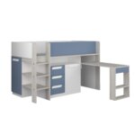 Mid-sleeper κρεβάτι με συρόμενο γραφείο και αποθηκευτικόυς χώρους - Image 5