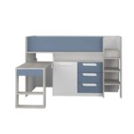 Mid-sleeper κρεβάτι με συρόμενο γραφείο και αποθηκευτικόυς χώρους - Image 6