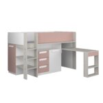 Mid-sleeper κρεβάτι με συρόμενο γραφείο και αποθηκευτικόυς χώρους - Image 13