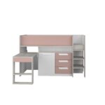 Mid-sleeper κρεβάτι με συρόμενο γραφείο και αποθηκευτικόυς χώρους - Image 14
