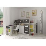 Mid-sleeper κρεβάτι με συρόμενο γραφείο και αποθηκευτικόυς χώρους - Image 17