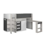 Mid-sleeper κρεβάτι με συρόμενο γραφείο και αποθηκευτικόυς χώρους - Image 18
