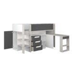 Mid-sleeper κρεβάτι με συρόμενο γραφείο και αποθηκευτικόυς χώρους - Image 19