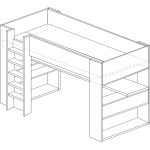 High sleeper κρεβάτι με μεγάλο γραφείο - Image 5