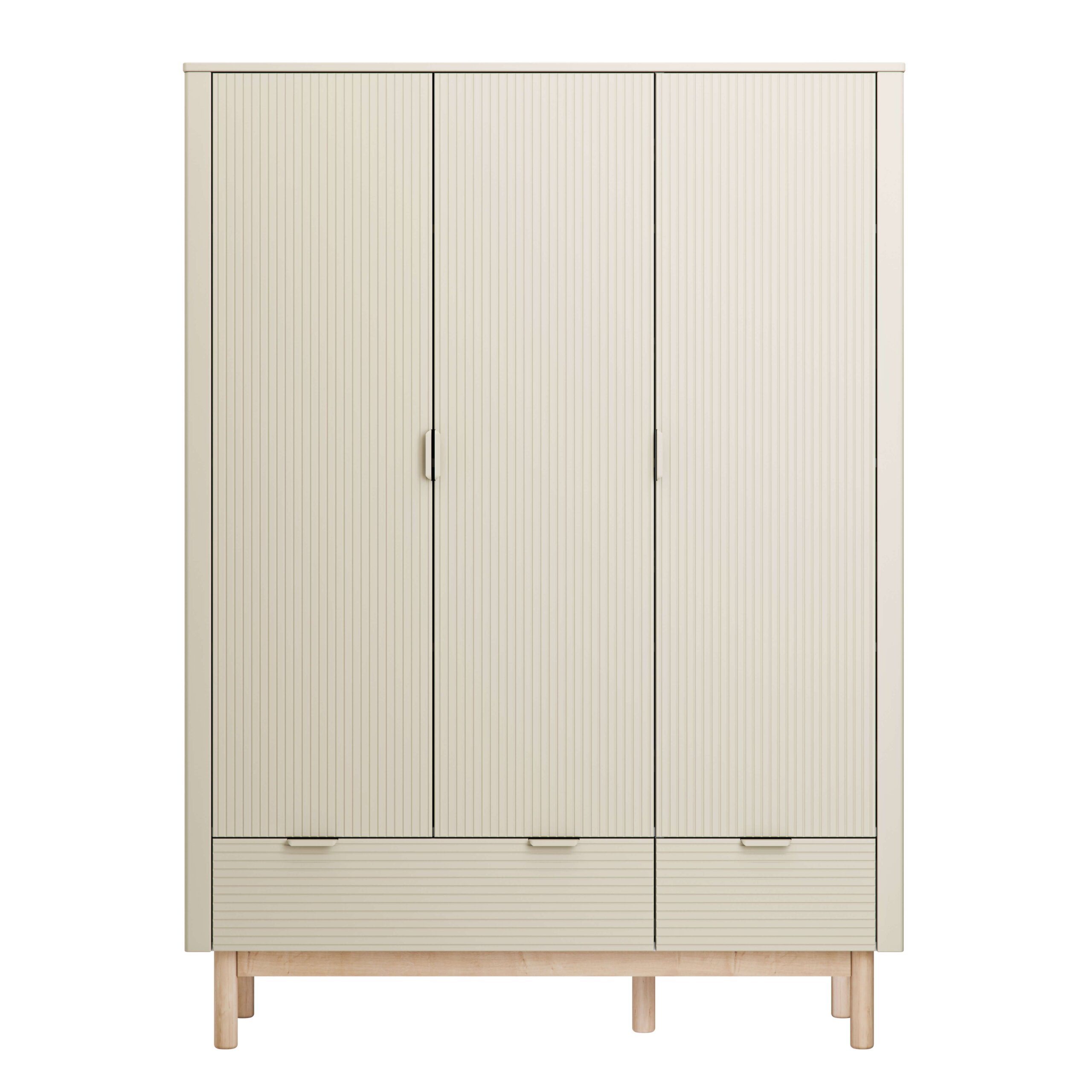 white-Miloo_3door wardrobe_champagne_2 Miloo Τρίφυλλη Ντουλάπα - Image 1