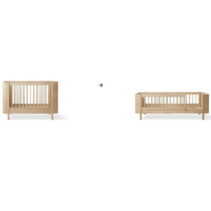 white-ΚΙΤ ΜΕΤΑΤΡΟΠΗΣ WOOD MINI+_2 Kit Μετατροπής κούνιας Wood Mini+ σε νηπιακό κρεβάτι - Image 1