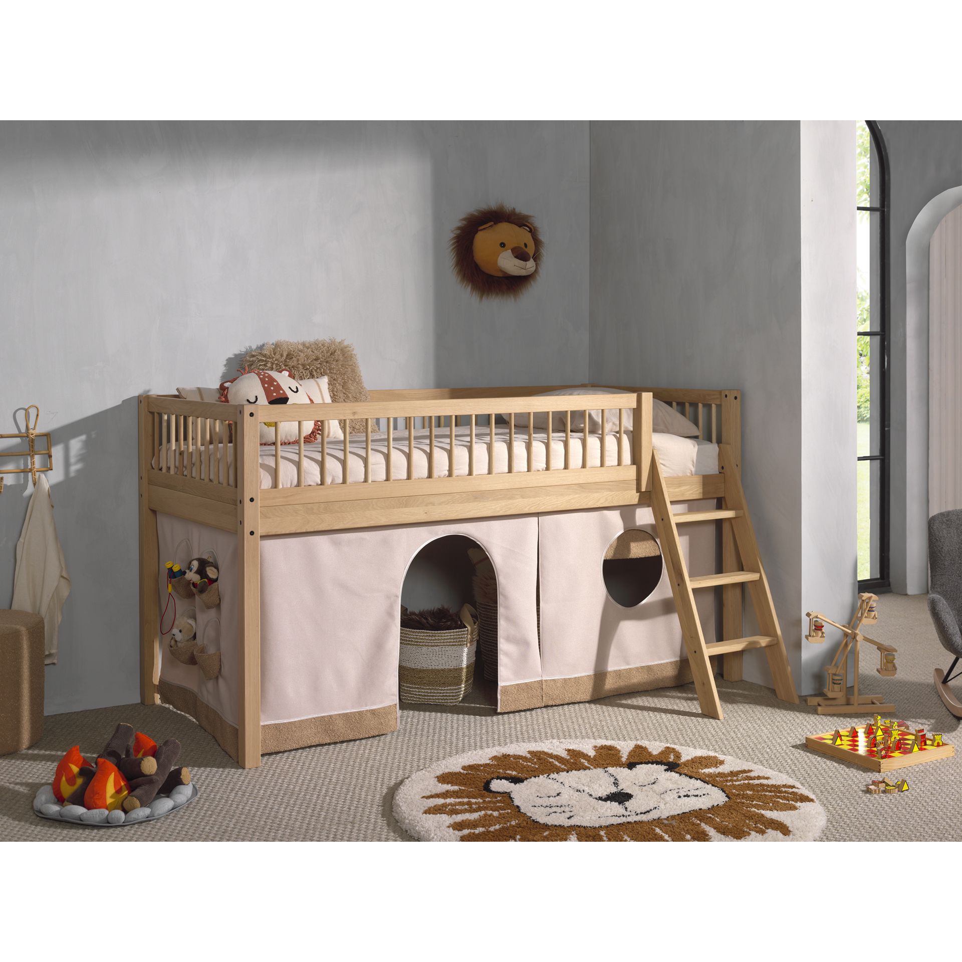 white-FOCOHSTX12-2 Κουρτινάκι για Forrest Μονό Mid-sleeper Κρεβάτι - Image 1