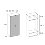 Larga Cajonera Δίφυλλη ντουλάπα - Image 3