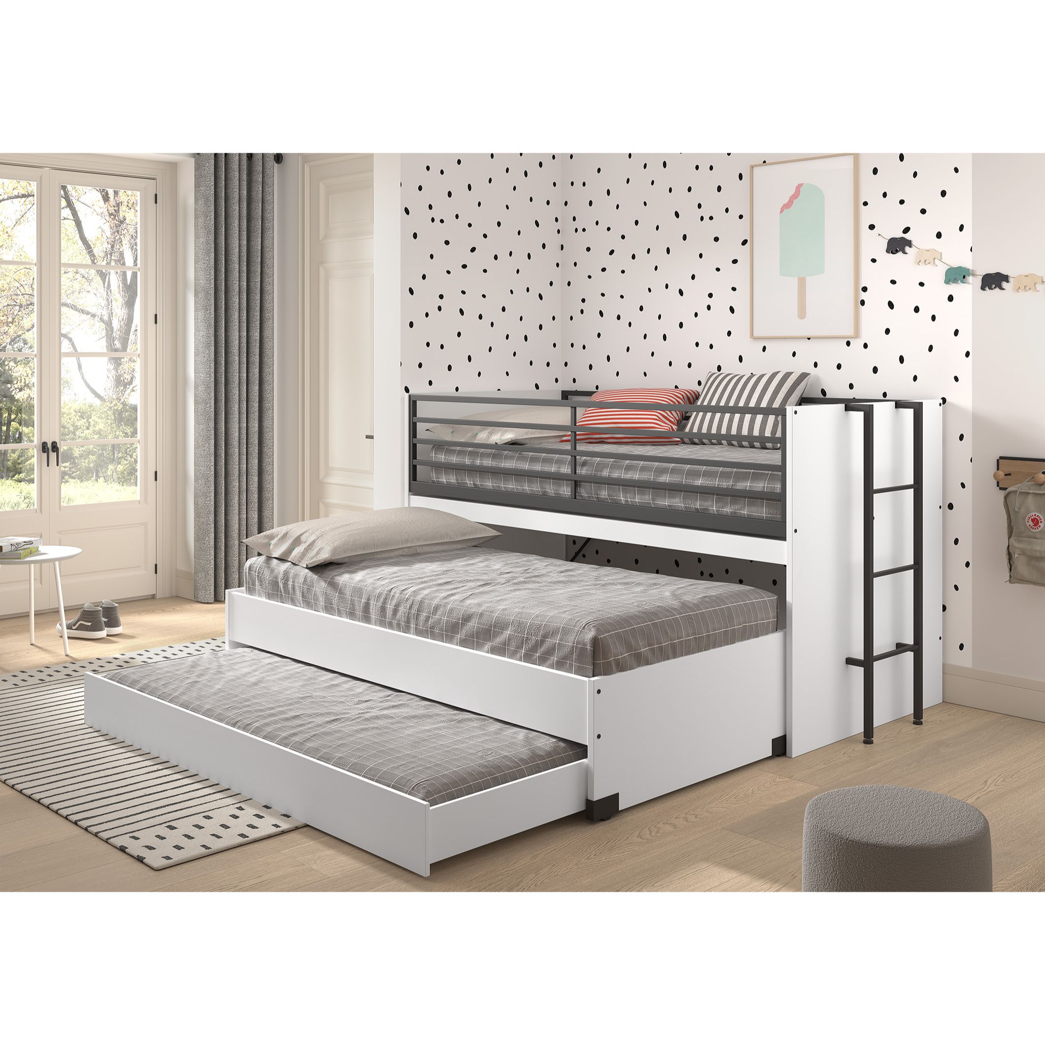 white-SAHS8614_UB_DB_6c74 Sam Mid-Sleeper με δεύτερο κρεβάτι - Image 1