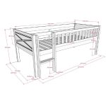 Scott Χαμηλό Mid-Sleeper Μονό Κρεβάτι - Image 3