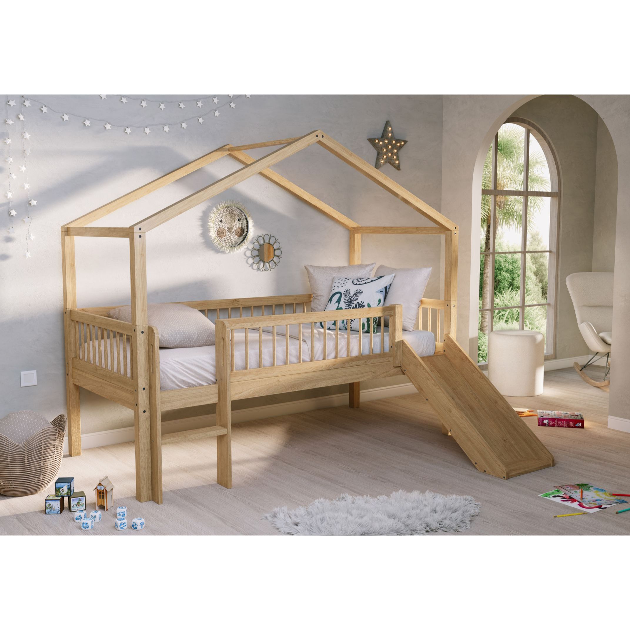 white-FOHBGB12_7039 Forrest Low-Sleeper Κρεβάτι - Σπιτάκι με αποσπώμενη οροφή - Image 1